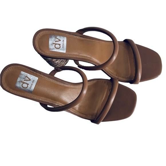 DV Dolce Vita womens Myla Heeled Sandal tan nude strappy found heel straw sz 10 - Picture 7 of 10